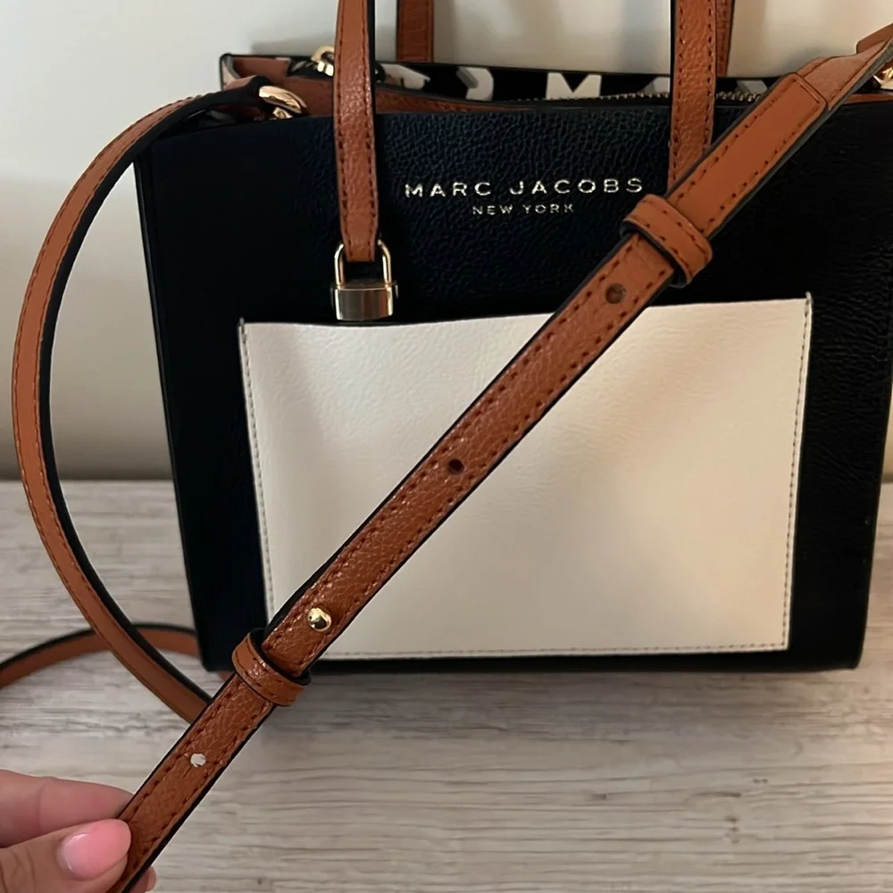 Marc Jacobs Black White and Brown Small Satchel